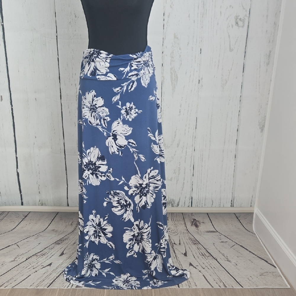 Gilli Blue and White Pencil Maxi Skirt/Dress Resort Wear